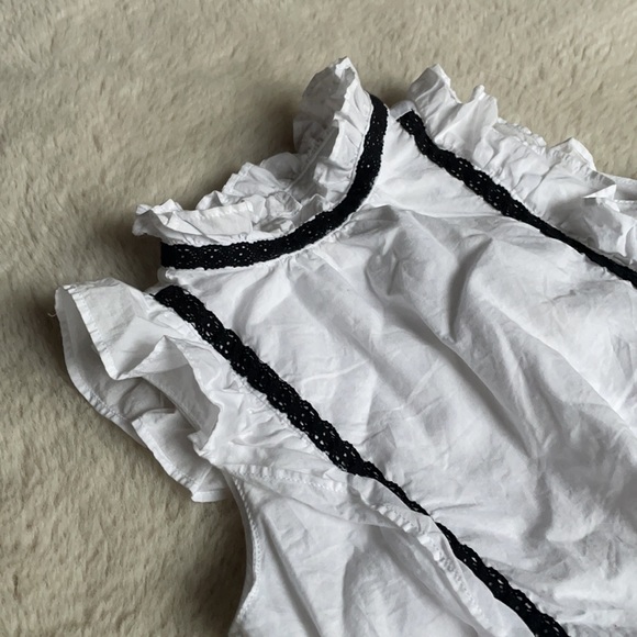 Janie And Jack | White Ruffle High Neck Sleeveless Blouse | 6 - Picture 3 of 11